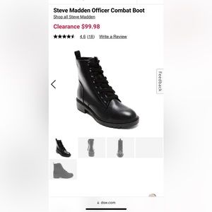 Steve Madden ‘Officer’ Combat Boots (NWOT)